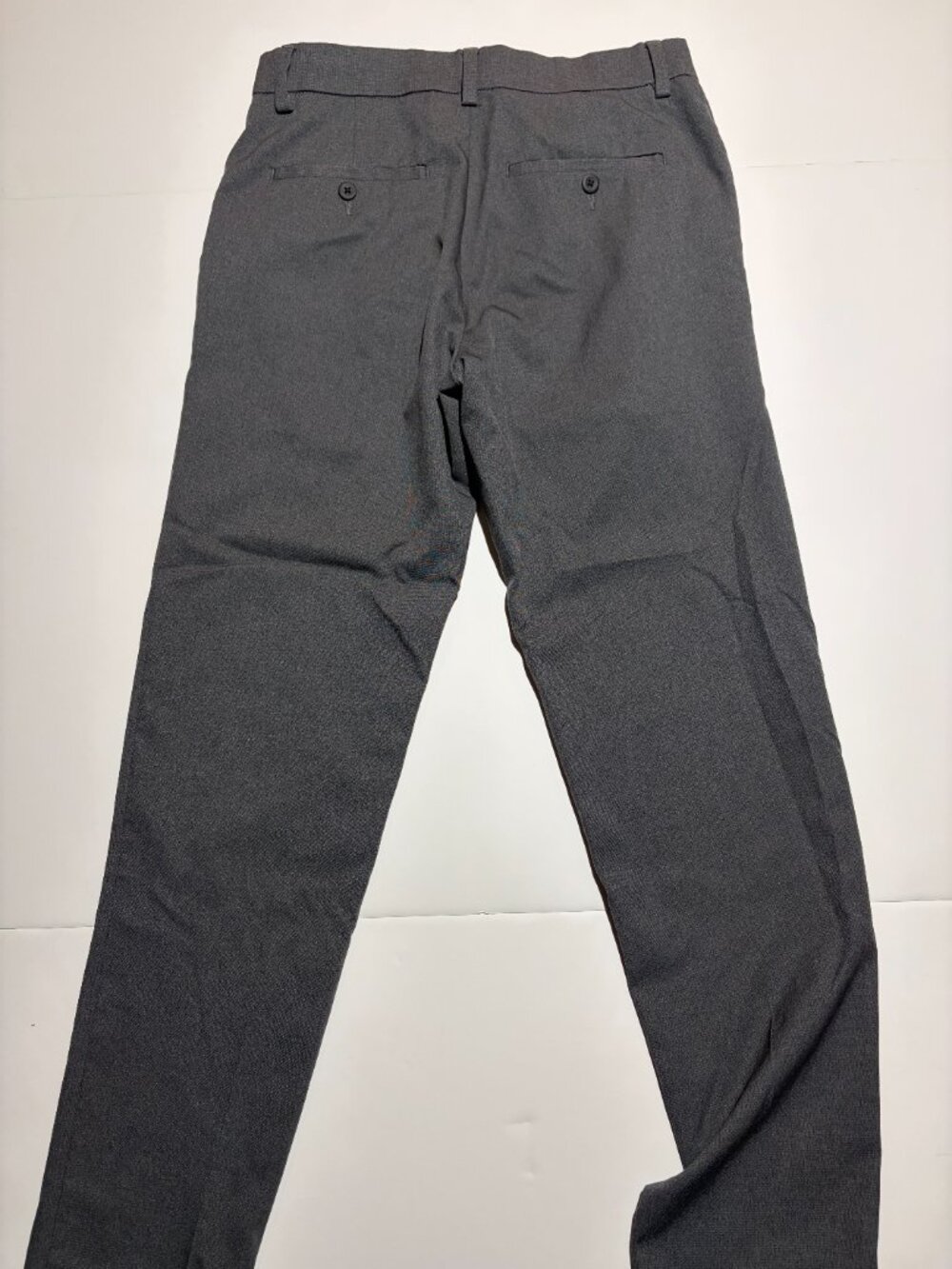 Tailored straight-leg gray dress pants by Hagger.